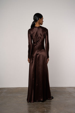 Yara Scarf Dress in Chocolate