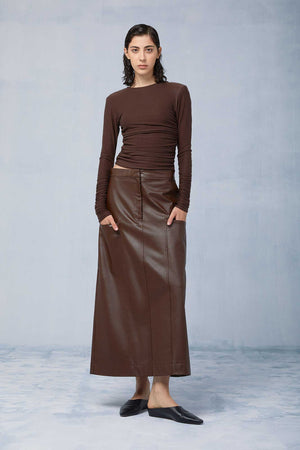 Brown Leather Skirt