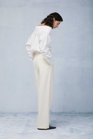 Pleated Pants in Cream