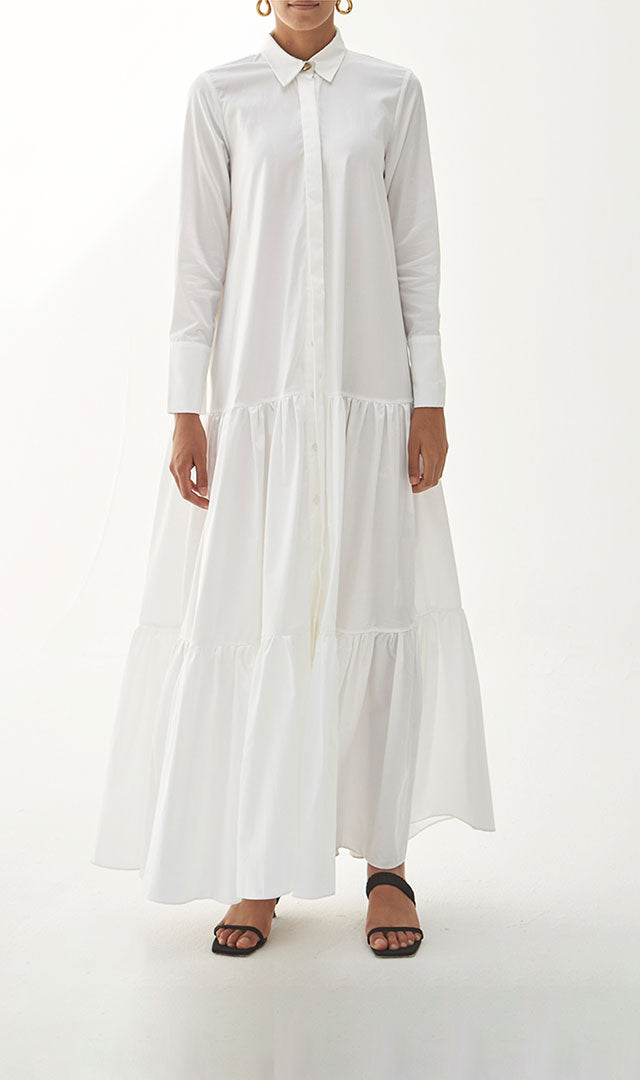 Gathering Shirt Dress