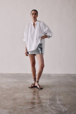 Oversized Kaftan Shirt In Stripe
