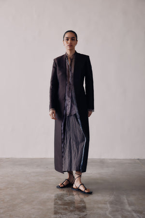 Knotted A Line Skirt In Stripe