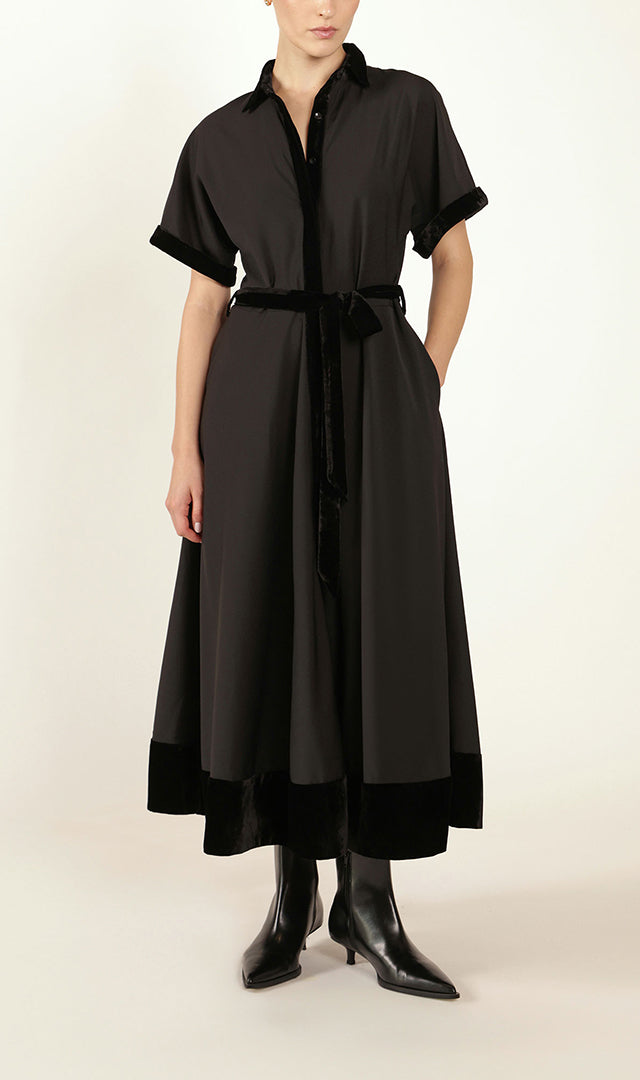 Velvet Shirt Dress