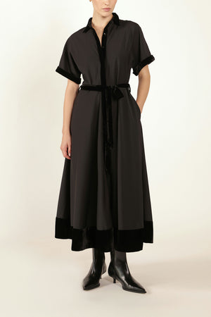 Velvet Shirt Dress