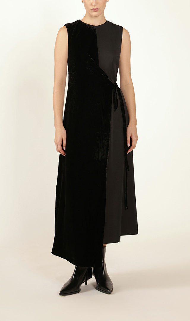 Sleeveless Tie Waist Dress