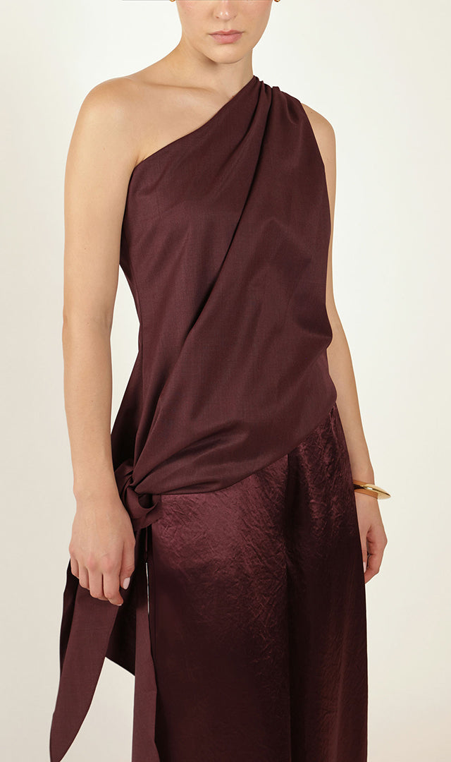 Ayla Knot Top in Maroon