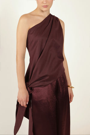 Ayla Knot Top in Maroon