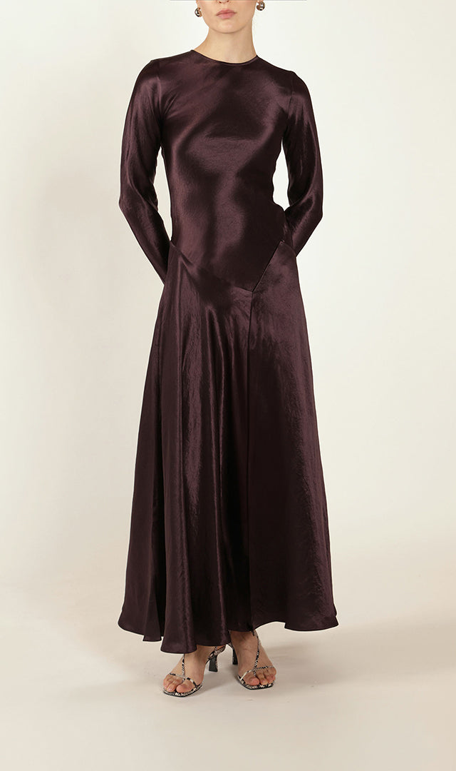 Yara Dress in Aubergine