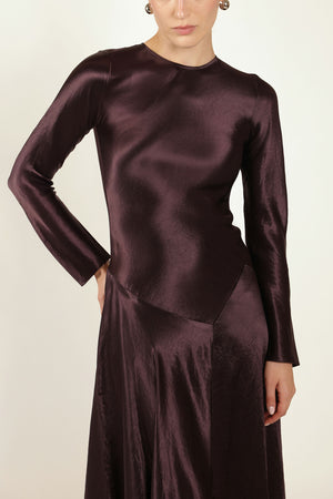Yara Dress in Aubergine