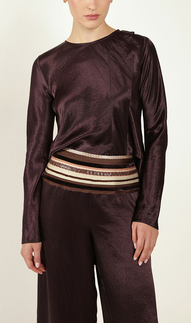Naia Asymmetric Top in Aubergine