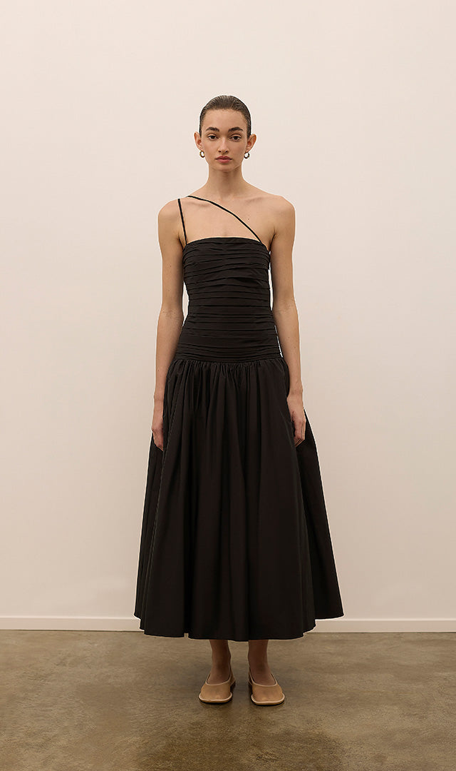 Laana Cotton Dress in Black