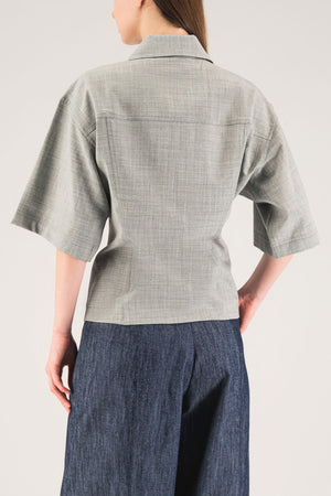 Volume Shortsleeve Top in Grey