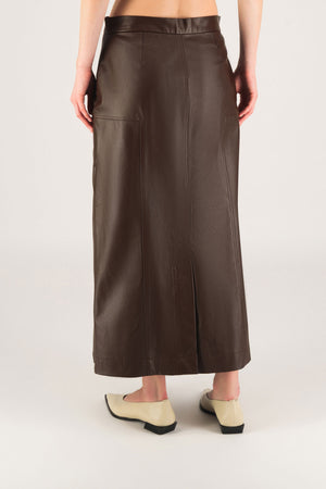 Brown Leather Skirt