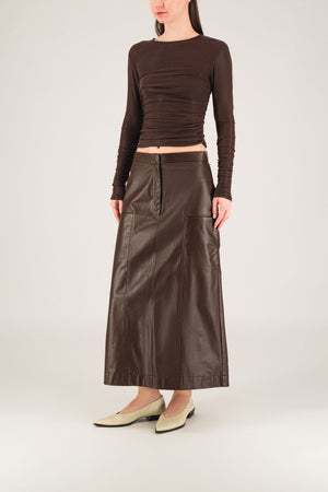 Brown Leather Skirt