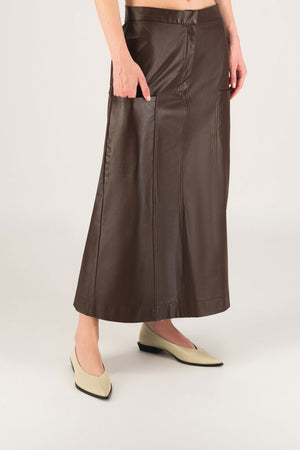 Brown Leather Skirt