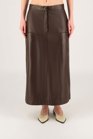 Brown Leather Skirt