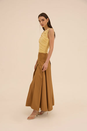 Layan Skirt in Brown - Abadia