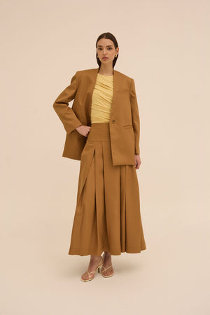 Layan Skirt in Brown - Abadia