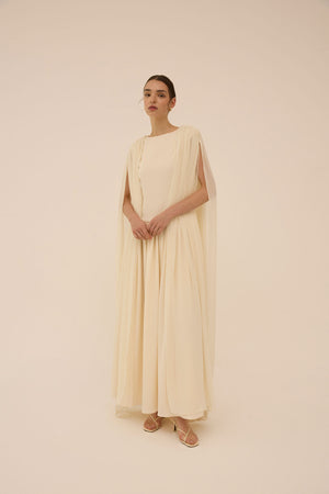 Sahab Scarf Dress in Cream - Abadia