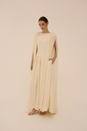 Sahab Scarf Dress in Cream - Abadia