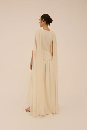 Sahab Scarf Dress in Cream - Abadia