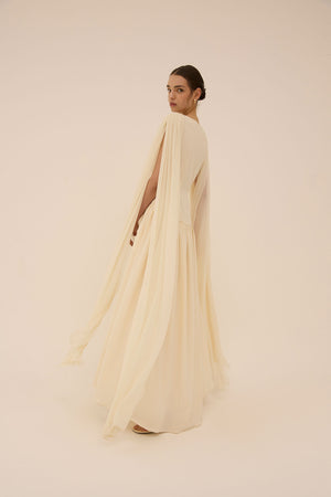 Sahab Scarf Dress in Cream - Abadia