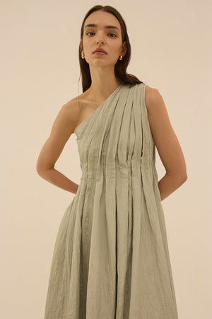 Syvie Scarf Dress in Light Khaki