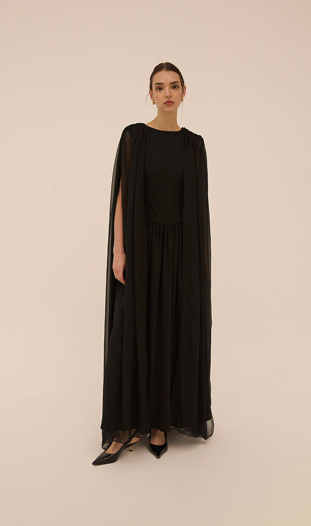 Sahab Scarf Dress in Black - Abadia