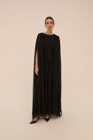 Sahab Scarf Dress in Black - Abadia