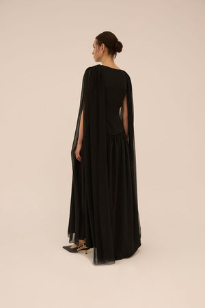 Sahab Scarf Dress in Black - Abadia