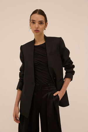 Jeel Boxy Blazer in Black - Abadia