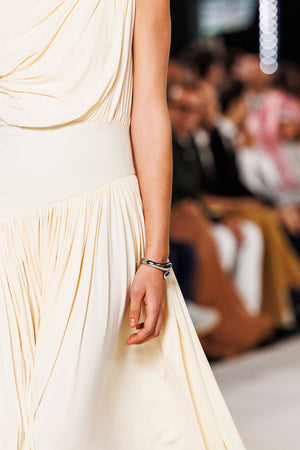 Gwen Off Shoulder Drape Dress in Cream