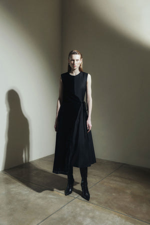 Sleeveless Tie Waist Dress