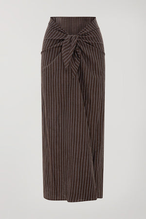 Knotted A Line Skirt In Stripe