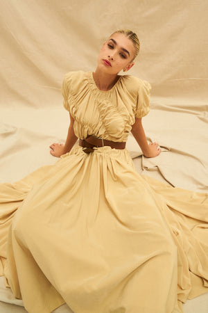 Paloma with Sleeves in Pastel Yellow