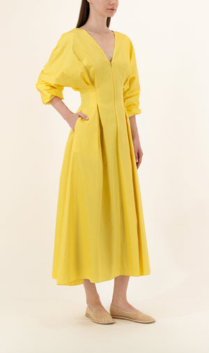 Amaya Dress in Rutab Yellow