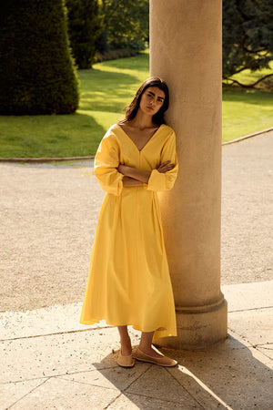 Amaya Dress in Rutab Yellow - Abadia