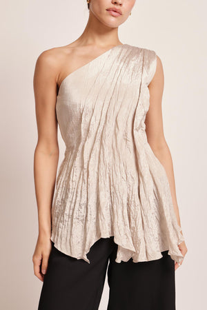 Ava Scarf Top in Taupe