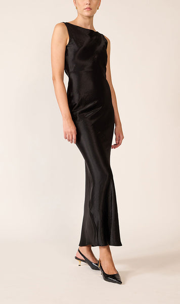 Cowl Back Dress in Black