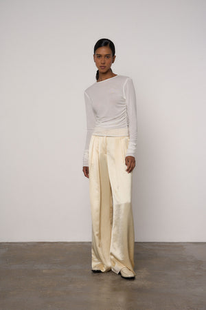 Double Pleat Wide Leg Trouser - Abadia 