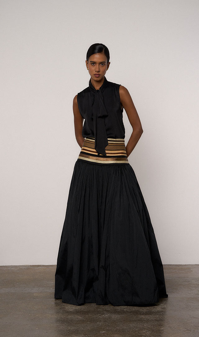 Grand Taffeta Sadu Maxi Skirt - Abadia 