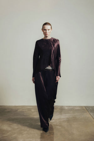 Naia Asymmetric Top in Aubergine