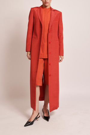 Nouf Long Blazer in Red