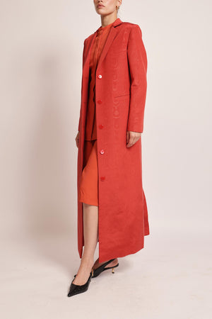 Nouf Long Blazer in Red