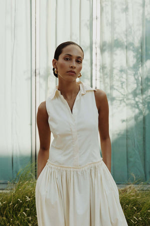 Sama Shirt Dress in Cream