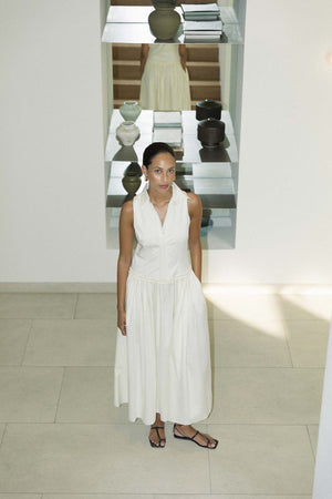 Sama Shirt Dress in Cream