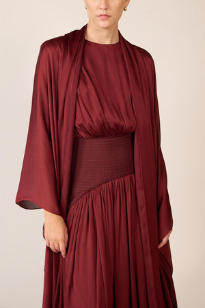 abadia suri paneled twill and crinkled voile maxi dress Suri Maxi Dress in Pomegranate