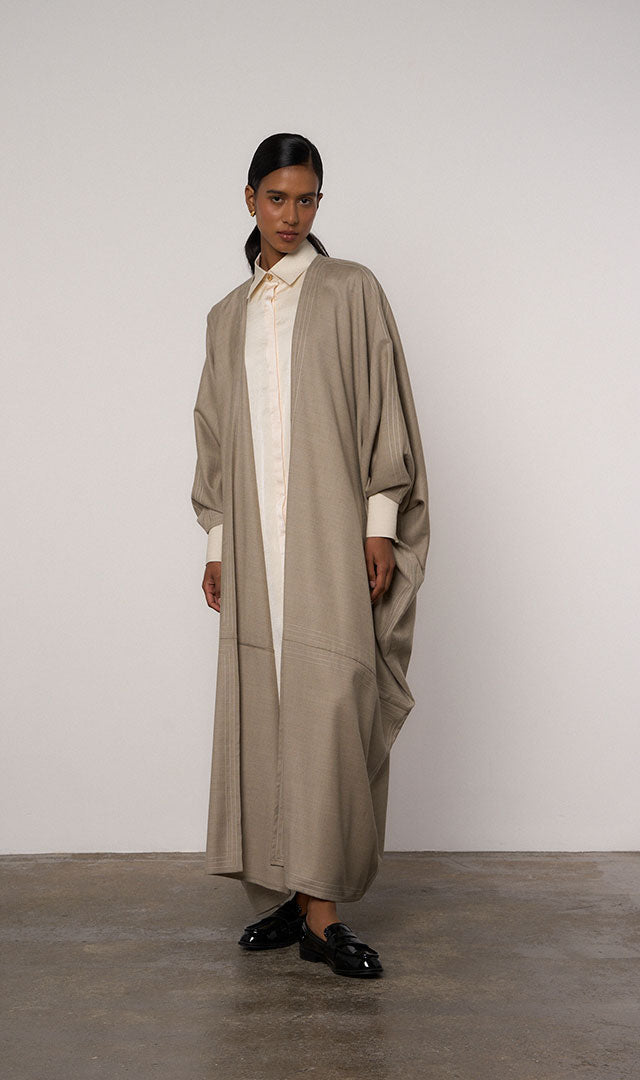 Topstitch Bisht in Greige - Abadia 