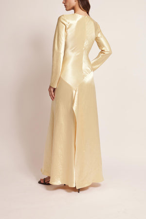 long sleeve butter yellow maxi dress Kai Long Sleeve Maxi Dress - Butter Yellow - M