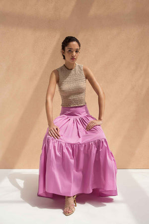 To-gather skirt in Mulberry by Abadia
